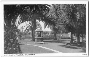 City Park VALLEJO California Solano County 1930s Vintage Postcard