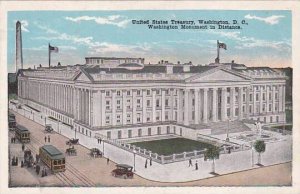 Washington DC United States Treasury Washington Monument In Distance