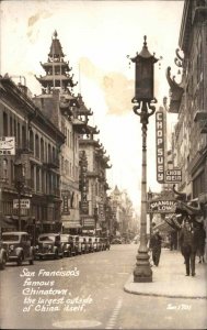 San Francisco California CA Chinatown Real Photo Vintage Postcard