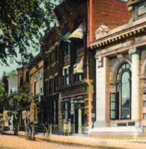Bayonne NJ  Post Office Bank Street Scene Postcard New Jersey