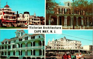 Cape May New Jersey NJ Victorian Archiotecture Multiview Vtg Chrome Postcard Q15