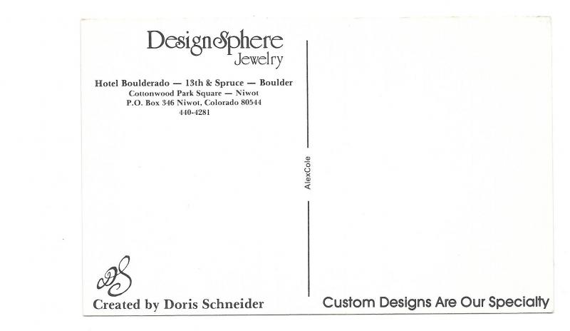 Advertising Postcard Designer Sphere Jewelry Doris Schneider