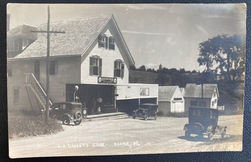 Mint Usa Real Picture Postcard Conants Store Monroe MAine