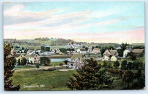 BROWNVILLE, Maine ME ~ BIRD'S EYE VIEW c1910s Piscataquis County Postcard