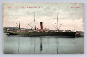 USS COYS SHIP WARRIMOO NEW ZEALAND POSTCARD (c.1910)
