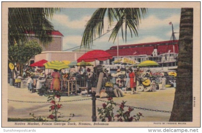Bahamas Nassau Native Market Prince George Dock 1952 Curteich