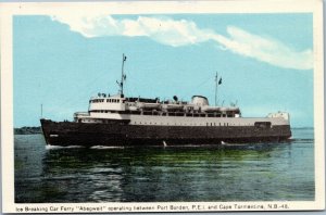 postcard Ice Breaking Car Ferry Abegweit  Prince Edward Island Canada