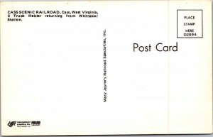Postcard TRAIN SCENE Cass West Virginia WV AM8182