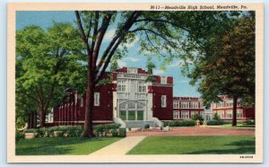 MEADVILLE, Pennsylvania PA~ MEADVILLE HIGH SCHOOL 1940s Crawford County Postcard