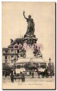 Paris Old Postcard Place de la Republique