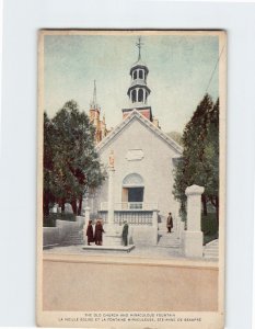 Postcard The Old Church And Miraculous Fountain, Sainte-Anne-de-Beaupré, Canada