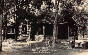 Real Photo Postcard Club House at Hazelden Country Club in Brook, Indiana~123377