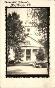 Castleton VT Vermont Federated Church c1930-50s Real Photo Vintage Postcard