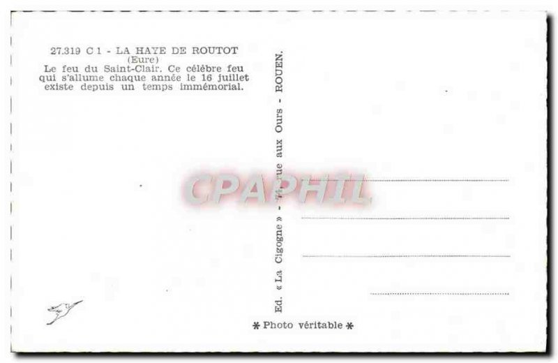 Modern Postcard La Haye De Routot Fire From Saint Clair