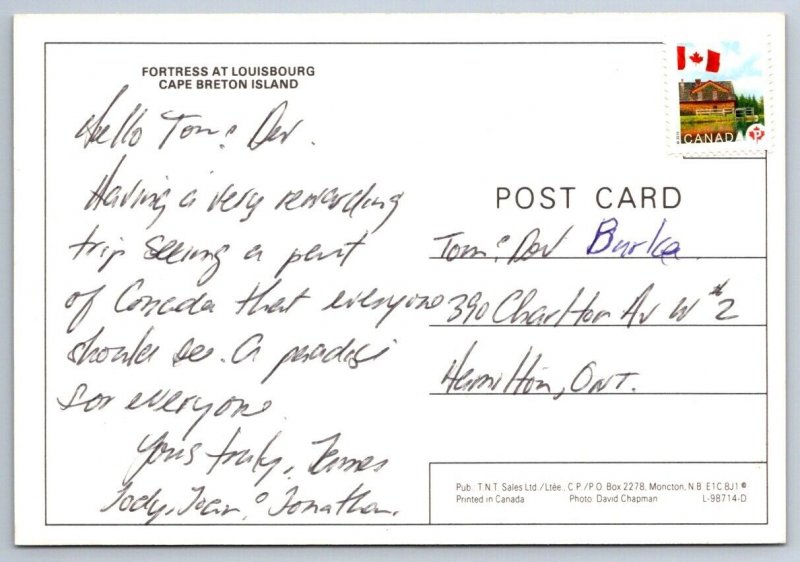 Fortress At Louisbourg, Nova Scotia, Canada, Did You Know Postcard