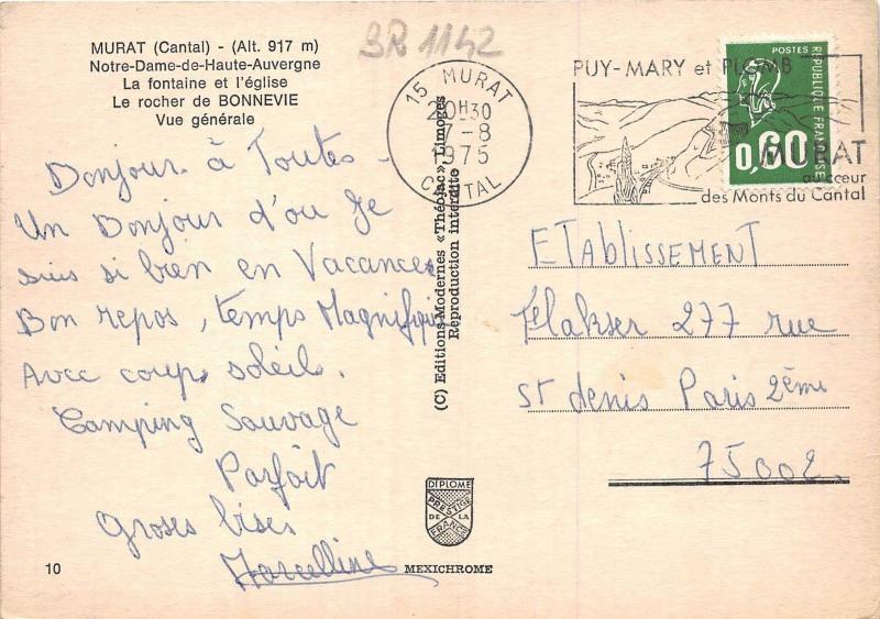 BR1142 Murat Notre Dame de Haute Auvergne La fontaine et l eglise    france