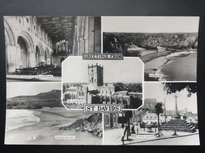 Pembrokeshire ST.DAVIDS 5 Image Multiview - Old RP Postcard by Frith SD.198F