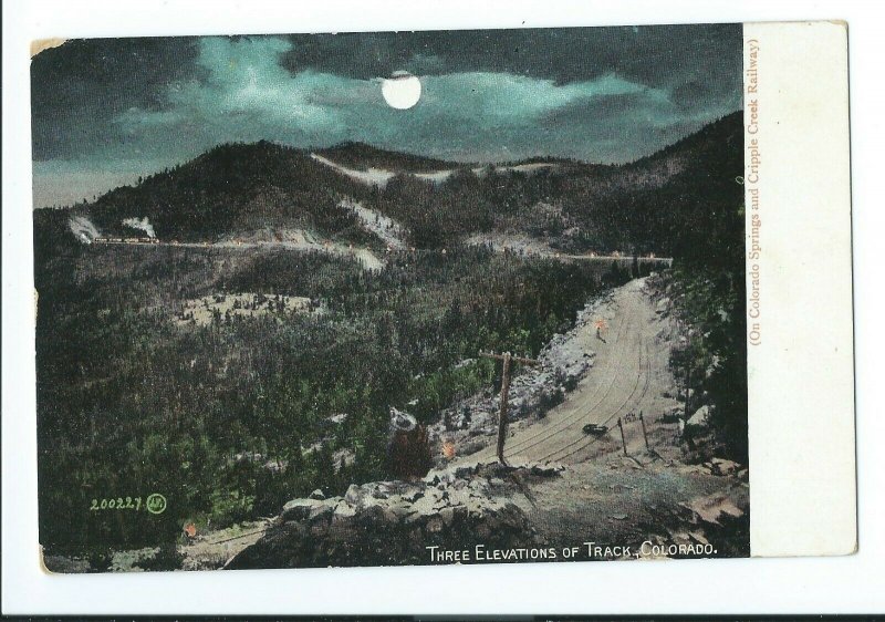 Postcard 1901-1907 Circa THREE ELEVATIONS OF TRACK Colorado Springs, CO VPC1.