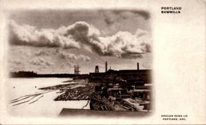 Portland Sawmills, Logs River From Oregon News Co Vintage Postcard F19