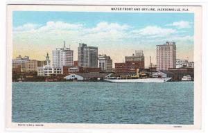 Waterfront Skyline Jacksonville Florida 1920s postcard