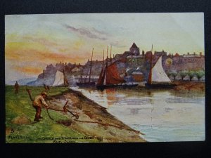 Sussex RYE The Church & Town by Artist Frank Rousse c1915 Postcard by R. Tuck