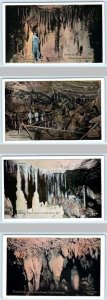 4 Postcards GREAT ONYX CAVE, Mammoth Cave KY ~ Edwards Valley, Fairy Grotto 1916