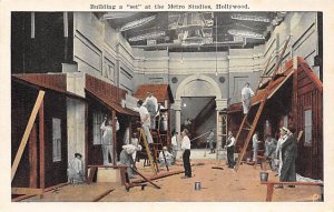 Building a Set  At Metro studios Hollywood, California USA View Postcard Back...