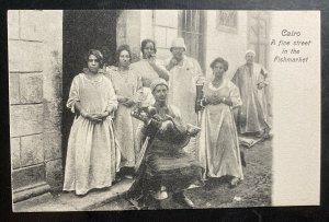 Mint Egypt Real Picture Postcard RPPC Cairo Street In The Fishmarket 