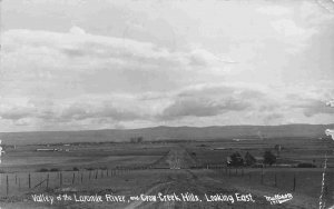 Valley of Laramie River Crow Creek Hills Wyoming 1913 Real Photo postcard