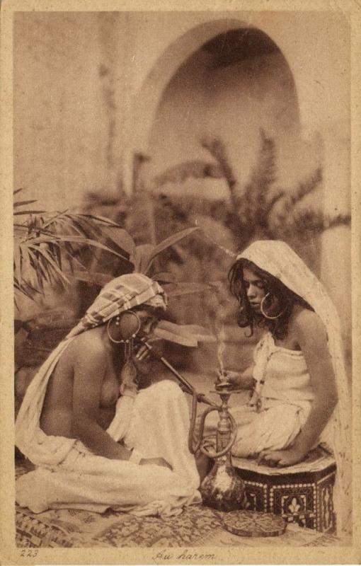 Beautiful Nude Harem Girls Smoking, Earrings Jewelry (1920s) L. & L. 223