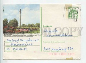 449684 GERMANY 1980 Dortmund TV tower real posted POSTAL stationery postcard