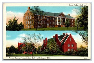 Dual View Bacone Indian College Muskogee Oklahoma OK WB Postcard V14