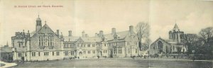 Hawarden St. Deiniols Library and Church 9x28cm early post card