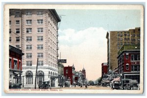 1910 Jefferson Street Looking North Exterior Building Peoria Illinois Postcard