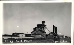 Lyons Kansas KS Carey Salt Plant Real Photo Postcard - Trimmed Top Edge