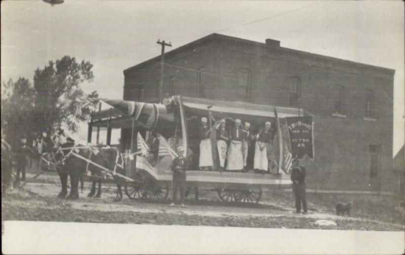 Horton KS Band Parade Float c1910 Real Photo Postcard