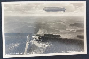 Mint German Hindenburg Zeppelin LZ 129 In Flight Auersberg real Picture Postcard