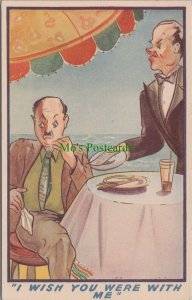 Comic Postcard - Waiter, Table Service, Meal, Restaurant, Food Ref.RS30931
