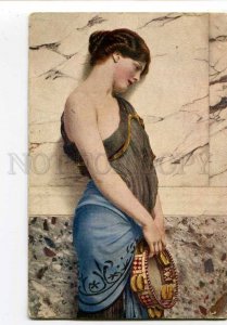 3034120 BELLY DANCER w/ Tambourine By GODWARD vintage Color PC