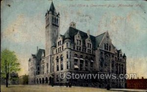 Post Office & Government Building - MIlwaukee, Wisconsin WI Postcard