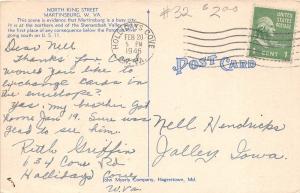 E15/ Martinsburg West Virginia WV Postcard 1946 Linen North King St Stores