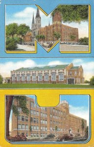 MILWAUKEE, WI Wisconsin MARQUETTE UNIVERSITY  Gesu Church~Gym~Medical  Postcard