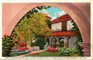 Florida St Augustine Oldest House In The U S Patio Showing Wishing Well Curteich