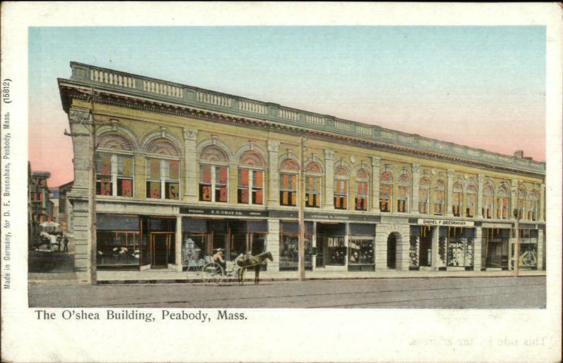 Peabody MA O'Shea Bldg Copper Windows c1905 Reichner Bros Postcard 