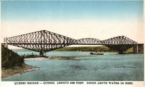 Vintage Postcard 1920's Quebec Bridge Height Above Water Canada Pub. By IFAC