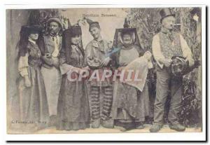 Old Postcard Baptism Bressan (costume folklore)