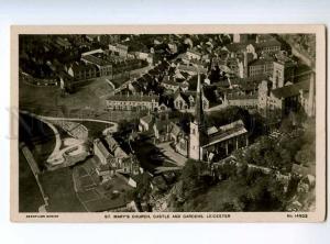 235540 UK LEICESTER St. Marys church from air Vintage postcard