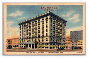 Exchange Hotel Montgomery Alabama AL UNP Linen Postcard N21