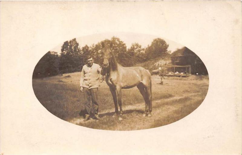 Man on farm  with a Horse, RPC