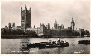 Vintage Postcard 1920's The Houses Of Parliament Westminster Palace London